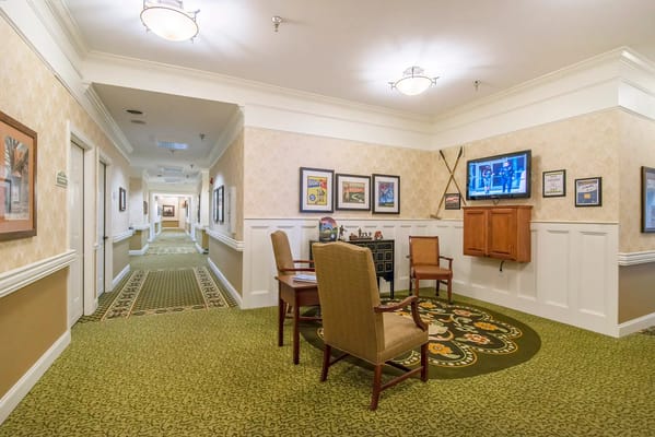 Cozy interior hallway with seating and decor