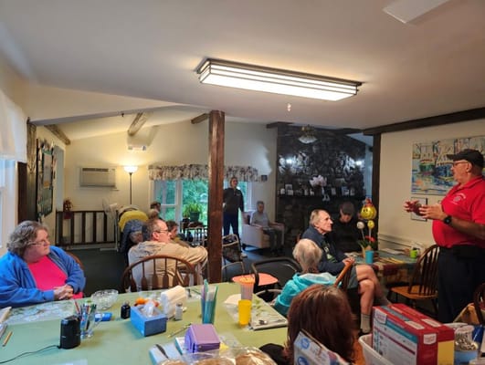 Residents engaged in an activity in a common area