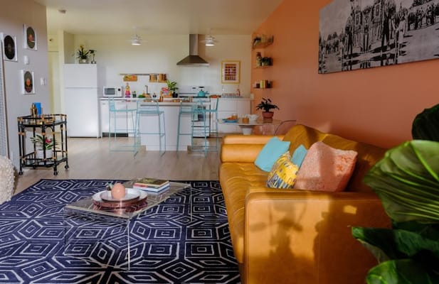 Bright and welcoming living space in a senior facility