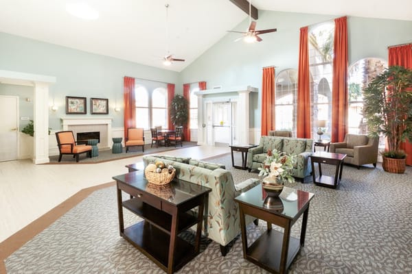 Bright and welcoming common area in the facility