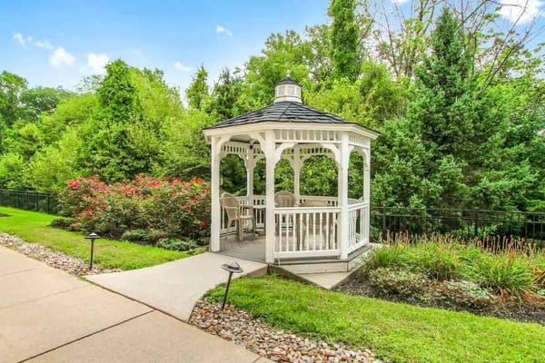 Charming gazebo in a landscaped garden