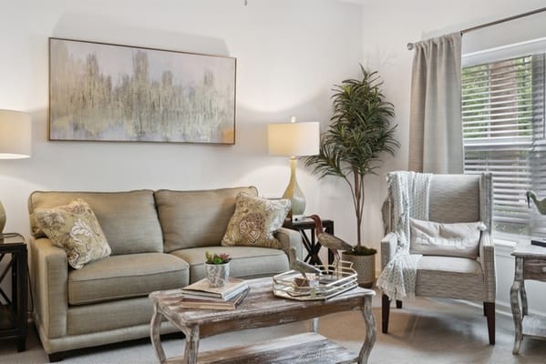 Cozy living room area with comfortable furniture