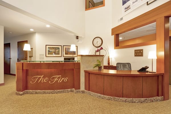 Front desk area of The Firs facility