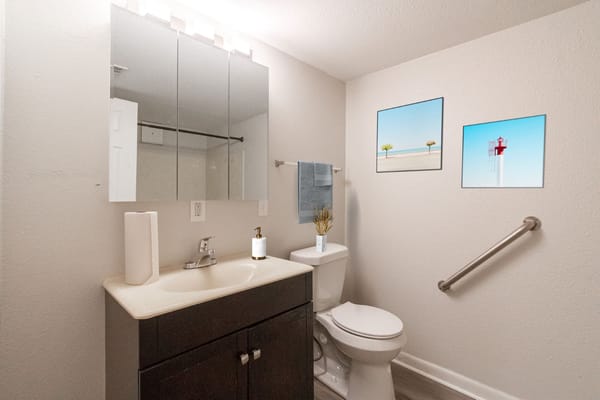 Clean bathroom with modern fixtures