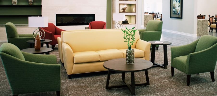 Interior lounge area with comfortable seating