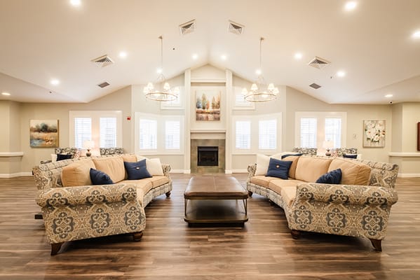 Bright, inviting common area with comfortable seating