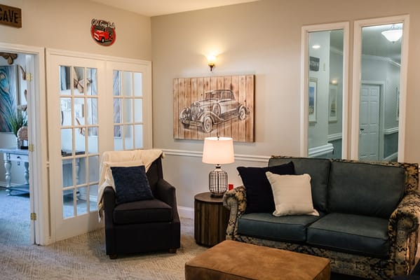 Cozy common area with seating and decor