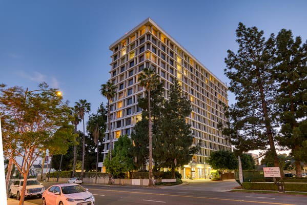 Exterior view of a modern assisted living facility