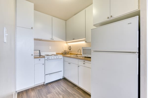 A bright, functional kitchen in a senior living facility