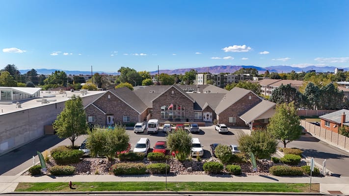 Aerial view of Rocky Mountain Care - River Pointe facility
