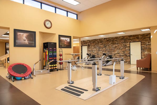 Interior view of a fitness area with exercise equipment