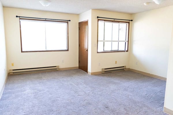 Bright and clean interior space with windows