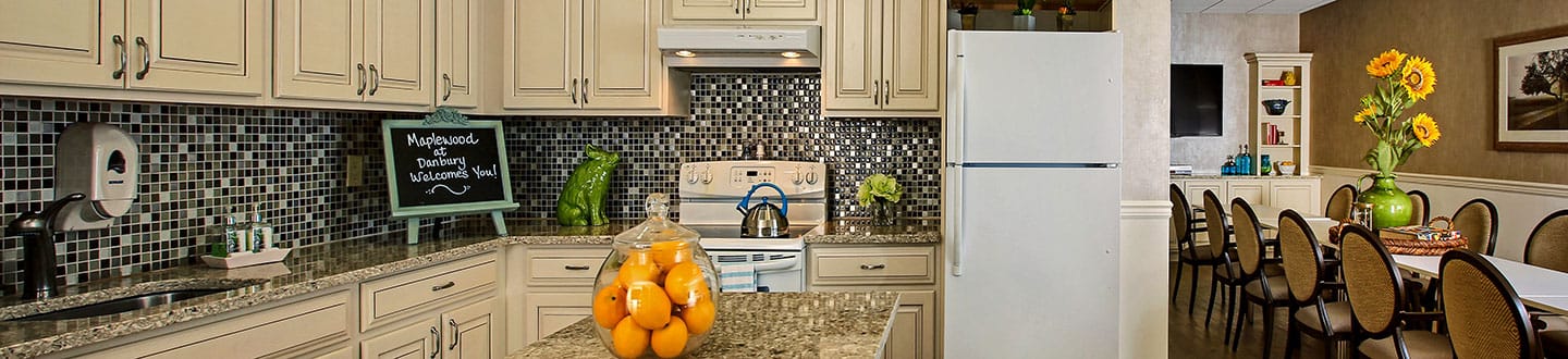 A well-lit kitchen space with a welcoming atmosphere