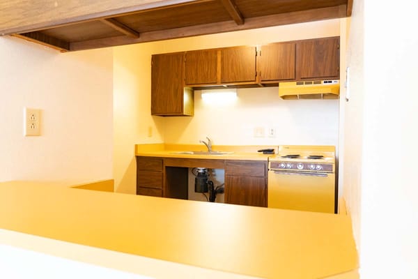 Interior view of a kitchen in a senior living facility