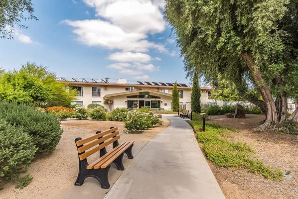Pathway leading to the entrance of Sun City Gardens