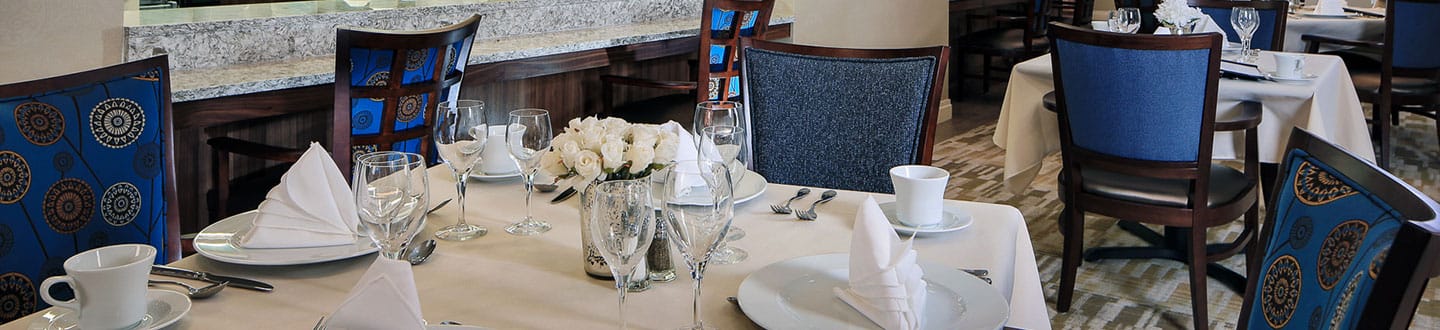 Elegant dining room set for a meal