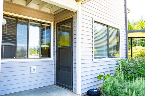 Entrance view of a residential facility building