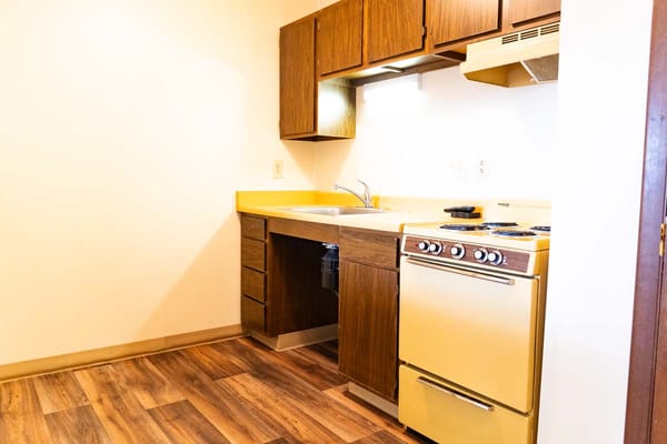 Interior view of a kitchen area in a senior living space