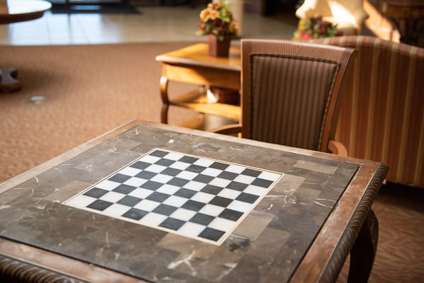 Interior view of a game table in a common area