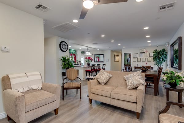 Common area with comfortable seating and decor