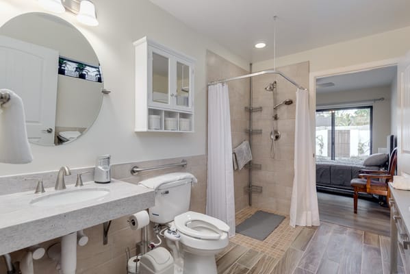 Modern bathroom in a senior living facility