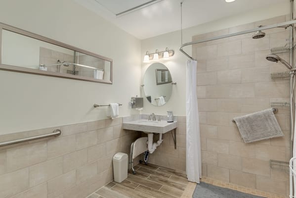 Accessible bathroom with modern fixtures and design