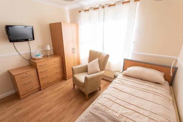 Cozy bedroom in an assisted living facility