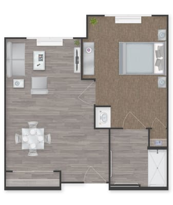 Architectural floor plan of a resident unit