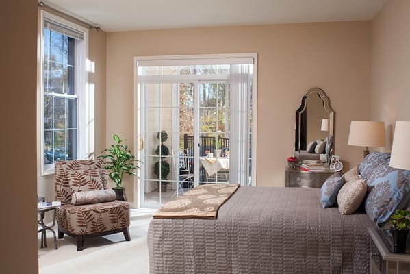 Bright private resident room with patio access