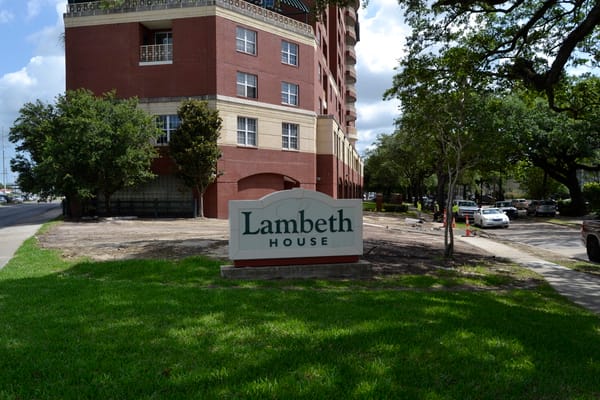 Exterior view of Lambeth House sign and building
