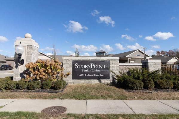 Entrance sign for StoryPoint Senior Living