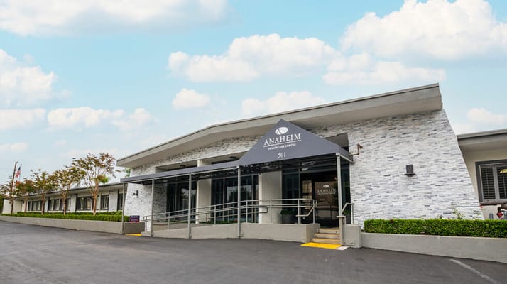 Exterior view of the Anaheim Healthcare Center facility