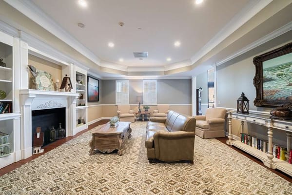 Bright lounge area with comfortable seating