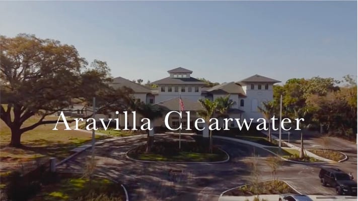 Exterior view of Aravilla Clearwater assisted living facility