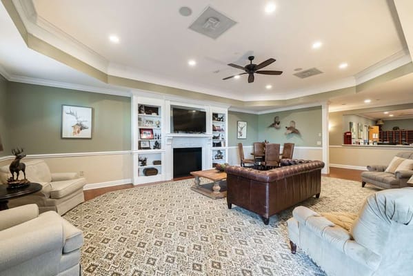 Cozy common area with comfortable seating and decor