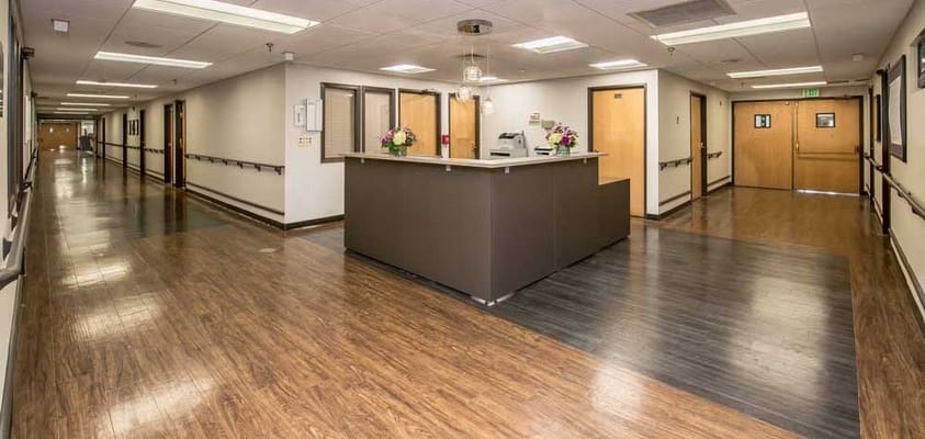 Bright interior view of the facility's reception area