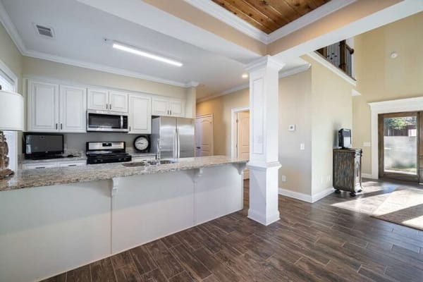 Modern kitchen area in a senior living facility