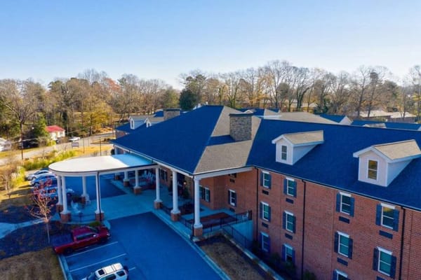 Aerial view of the assisted living facility exterior