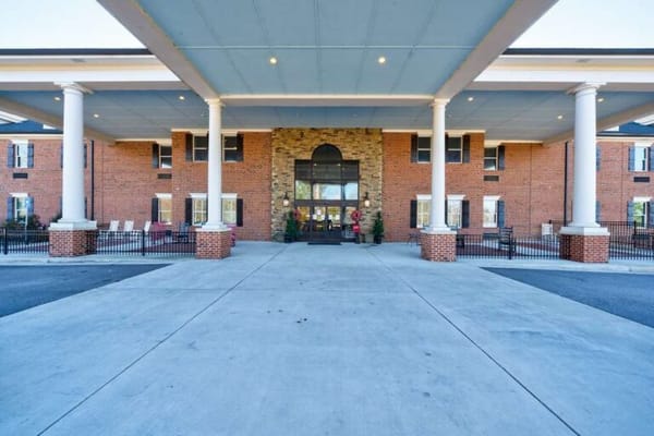 Front entrance of a senior living facility