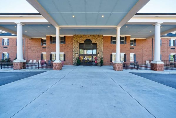 Front entrance of a senior living facility