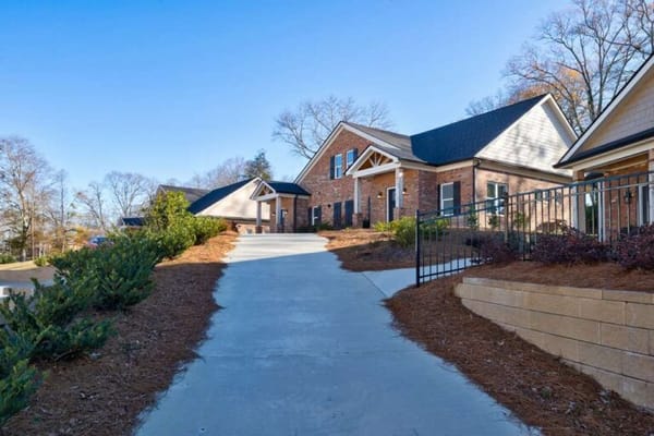 Pathway leading up to a senior living facility