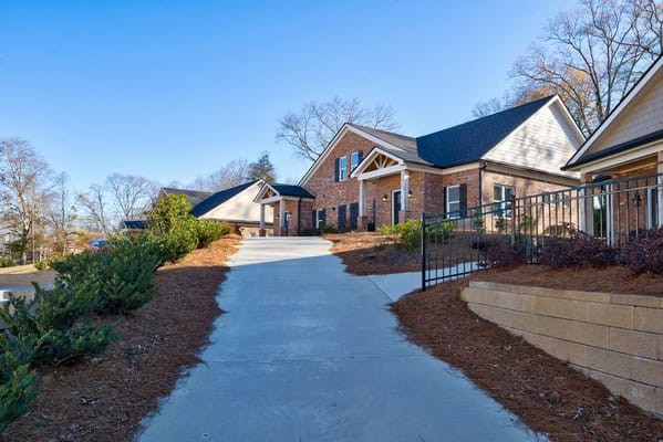 Pathway leading up to a senior living facility