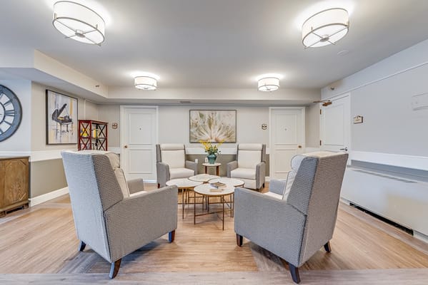 Common area with seating and decor