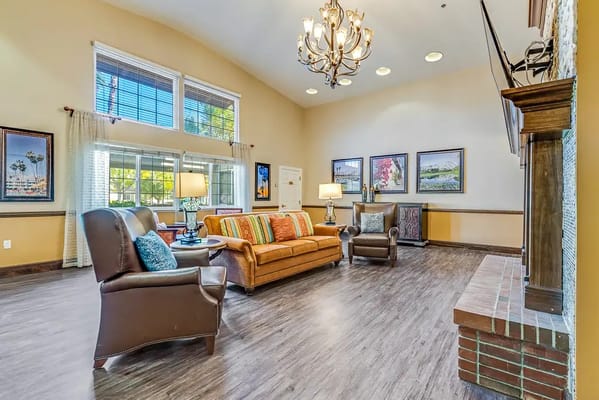 Bright common area with comfortable seating