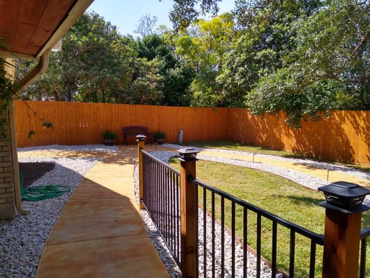 Well-maintained garden area with walking paths