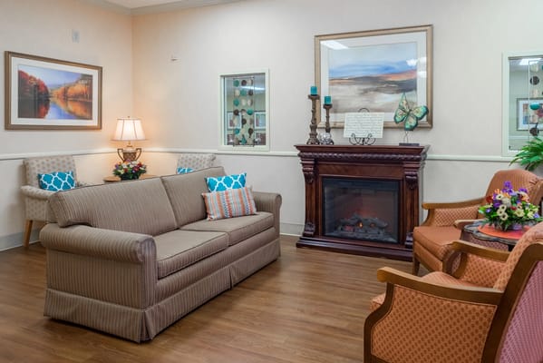 Cozy common area with seating and decor