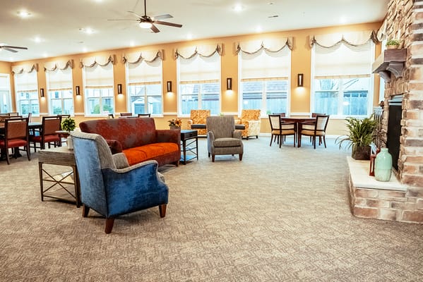 Common area with seating and natural light