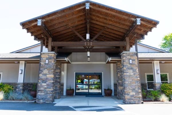 Front entrance of a senior living facility