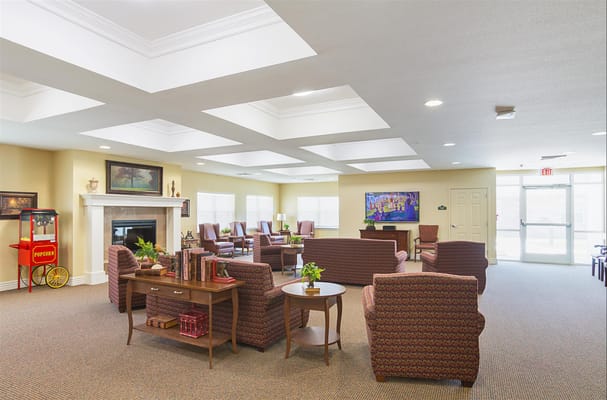 Bright interior common area with comfortable seating