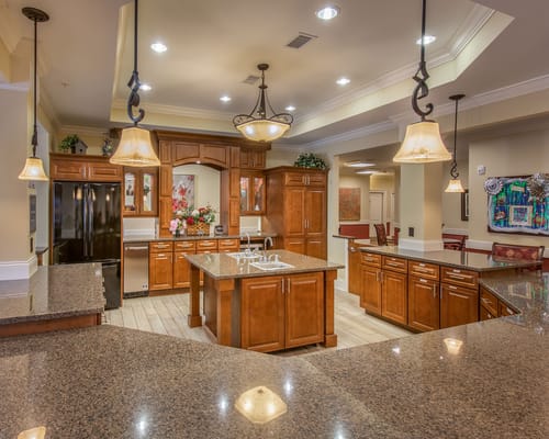 Bright, modern kitchen in a senior living facility